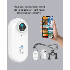 Kompakt 1080P Aksiyon Kamerası Suya Dayanıklı WiFi ve 120° Geniş Açı