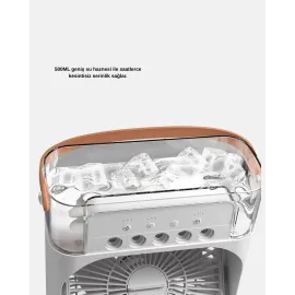 Taşınabilir Mini Klima Fan 3’Ü 1 Arada Soğutucu, Nemlendirici Ve Gece Lambası