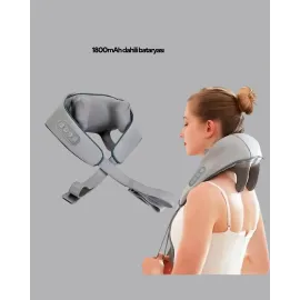 Titreşimli Boyun Masaj Cihazı Isı Terapili Şarjlı Vnb-01 Ergonomik U Tasarım
