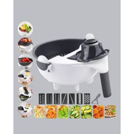 Çok Fonksiyonlu Döner Rende Süzgeç Hazneli Ergonomik Sebze Doğrayıcı