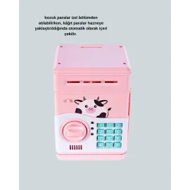Çocuklar İçin Pembe Atm Görünümlü Elektronik Kumbara