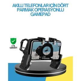 Dört Parmak Destekli Mobil Gamepad Tetikli Oyun Kontrolcüsü
