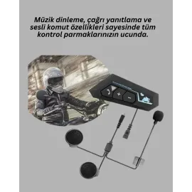 Bt22 Kask Bluetooth Kulaklık Su Geçirmez Motosiklet İletişim Sistemi