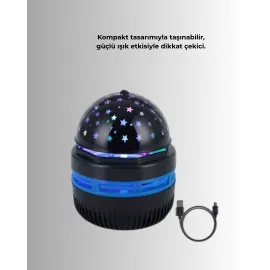 USB Galaxy Projektör Lamba – Romantik Atmosfer, Çocuk Odası, Parti ve Düğün Işığı
