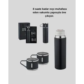 Paslanmaz Çelik 500 Ml Termos Seti – 8 Saat Isı Koruma, Vakumlu, Sızdırmaz Ve Taşınabilir