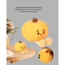 Dekoratif Pumpkin Gece Lambası Şarjlı Dokunmatik Led Işık