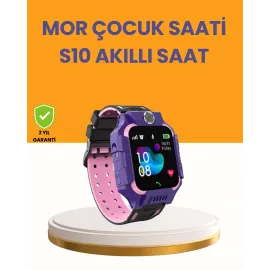 S10 Mor Akıllı Çocuk Saati Konum Takip ve Güvenlik Özellikli