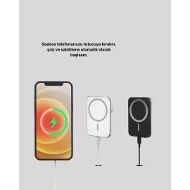 360° Döner Başlıklı Magsafe Araç Telefon Tutucu 15W Güvenli Kablosuz Şarj
