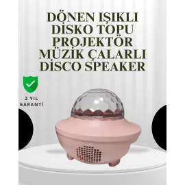 Sesle Etkileşimli Yıldız Projektörlü Gece Lambası – Bluetooth Hoparlörlü, USB Girişli, Dönen Okyanus