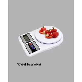 Hassas Dijital Mutfak Tartısı – 1g Doğruluk, LCD Ekran, Otomatik Kapanma