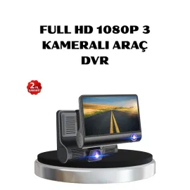 Full Hd Araç Kamerası 3’Lü 4.0” Ekranlı Ve Hdr Gece Görüşlü