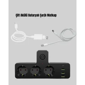 7 Portlu Çoklu Priz Usb Ve Type-C Girişli Akıllı Güç Ünitesi