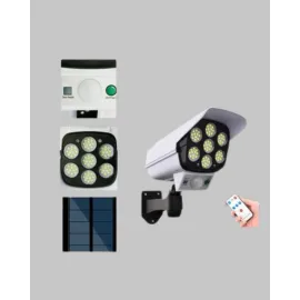 Solar Şarjlı Kamera Tasarımlı LED Duvar Lambası Hareket Sensörlü Dış Mekan Aydınlatma