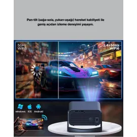 Android Tv 11 İşletim Sistemli Elektrikli Odaklama Projektör