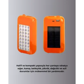 Suya Dayanıklı Güneş Paneli Destekli Powerbank ve Işıldak