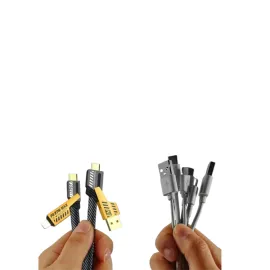 Dönüştürülebilir 4 Başlıklı Hızlı Şarj Kablosu – 1.2m, 65W, Dayanıklı ve Esnek Tasarım