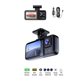 Tam Kapsamlı Araç Güvenliği: 3 Kameralı Full Hd Kayıt Sistemi Ile Ön, İç Ve Arka Görüş