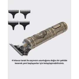 Dayanıklı Çelik Kafa Ve Güçlü Motorlu Saç Sakal Makinesi