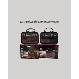 Nostaljik Radyo Görünümlü Bluetooth Hoparlör – FM/AM Yayın, Kablosuz Bağlantı, Şarj Edilebilir