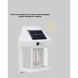 Üç Modlu Güneş Enerjili Duvar Lambası 1800Mah Bataryalı Ve Hareket Sensörlü