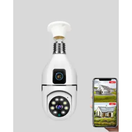 WiFi Ampul Güvenlik Kamerası 1080P Full HD Gece Görüşlü ve Hareket Algılamalı