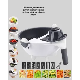Çok Amaçlı Hazneli Sebze Rende Doğrayıcı Ve Soyucu