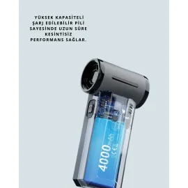 Yüksek Hızlı Kablosuz El Tipi Hava Üfleme Temizlik Cihazı