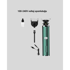 Profesyonel Şarjlı Tıraş Makinesi – 180 Dakika Kullanım, 2.5 Saat Hızlı Şarj, Evrensel USB Şarj Girişli