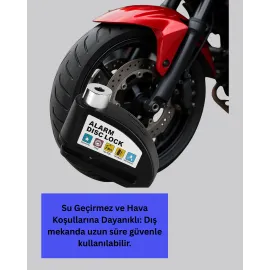 Taşınabilir Alarm Disk Kilidi Motosiklet Scooter Bisiklet Güvenlik