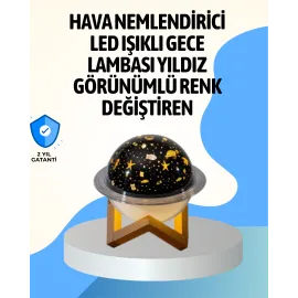 Projektör Işıklı Ve Aromaterapi Destekli Taşınabilir Nemlendirici Cihaz Usb Bağlantılı