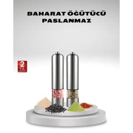 Otomatik Pilli Tuz ve Karabiber Öğütücü Seti
