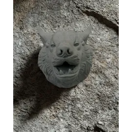 Gri Kurt Duvar Dekoru Asılabilir Dekoratif Heykel Tasarım