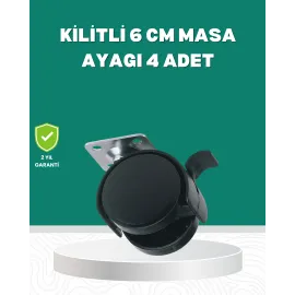 Zemin Korumalı Kilitli Ayak Tekerlek Seti 6 cm