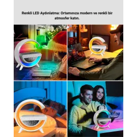 15W Hızlı Şarj Destekli Led Atmosfer Işığı Ve Alarm Fonksiyonlu Lamba