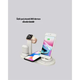 Iphone, Apple Watch Ve Airpods Ile Uyumlu 4'ü 1 Arada Şarj Ünitesi – Tüm Apple Cihazları Tek Noktada