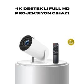 4K Destekli Full Hd Projeksiyon Cihazı – 130 Inç Geniş Ekran, Wifi Ve Hdmi Bağlantılı