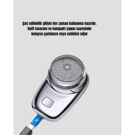 Mini Tıraş Makinesi – Taşınabilir, Şarjlı, Hassas Kesim, Modern Ve Dayanıklı Tasarım