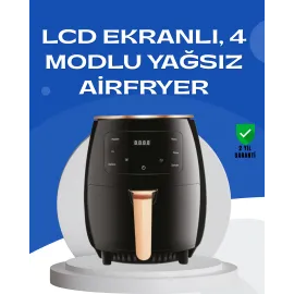 6L Yağsız Fritöz 2400W Dokunmatik Ekran Otomatik Kapanma Airfryer