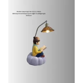 Romantik Çift Temalı Dekoratif Masa Lambası Yumuşak Led Işık