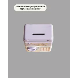 Mor Otomatik Para Girişli Elektronik Şifreli Kumbara