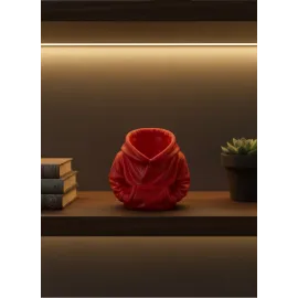Dekoratif Kırmızı Hoodie Kalemlik 10x10 cm