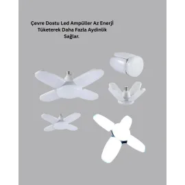Enerji Tasarruflu LED Ampül 60 Watt 4 Kollu Beyaz Işık