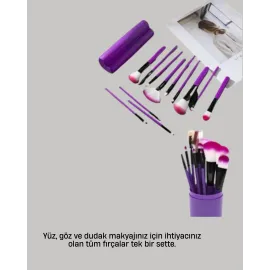 Kusursuz Makyaj İçin 12 Parça Profesyonel Fırça Seti Taşınabilir Kutu Hediyeli