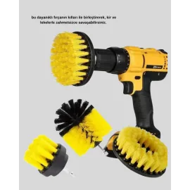 3’Lü Matkap Temizlik Fırçası Seti – Banyo, Mutfak Ve Araç Jantı İçin Etkili