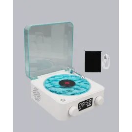 Gece Lambası Stereo Bluetooth Hoparlör Dijital Saatli Vintage Tasarım Çok Fonksiyonlu