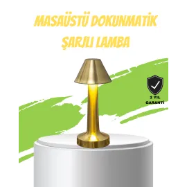 Led Masa Lambası 3 Renk Ayarlı Şarjlı Kablosuz Modern Tasarım