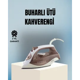 2200 Watt Buharlı Ütü Kahverengi Seramik Taban Şok Buharlı