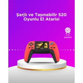 P5 Taşınabilir Retro Konsol – 520 Oyun, Ergonomik Tasarım, Nostaljik Eğlence
