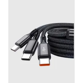 3’Ü 1 Arada Hızlı Şarj Kablosu Ios Android Type-C Uyumlu Ve Dayanıklı