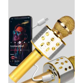 Kablosuz Karaoke Mikrofon USB AUX Destekli Parti ve Eğlence İçin